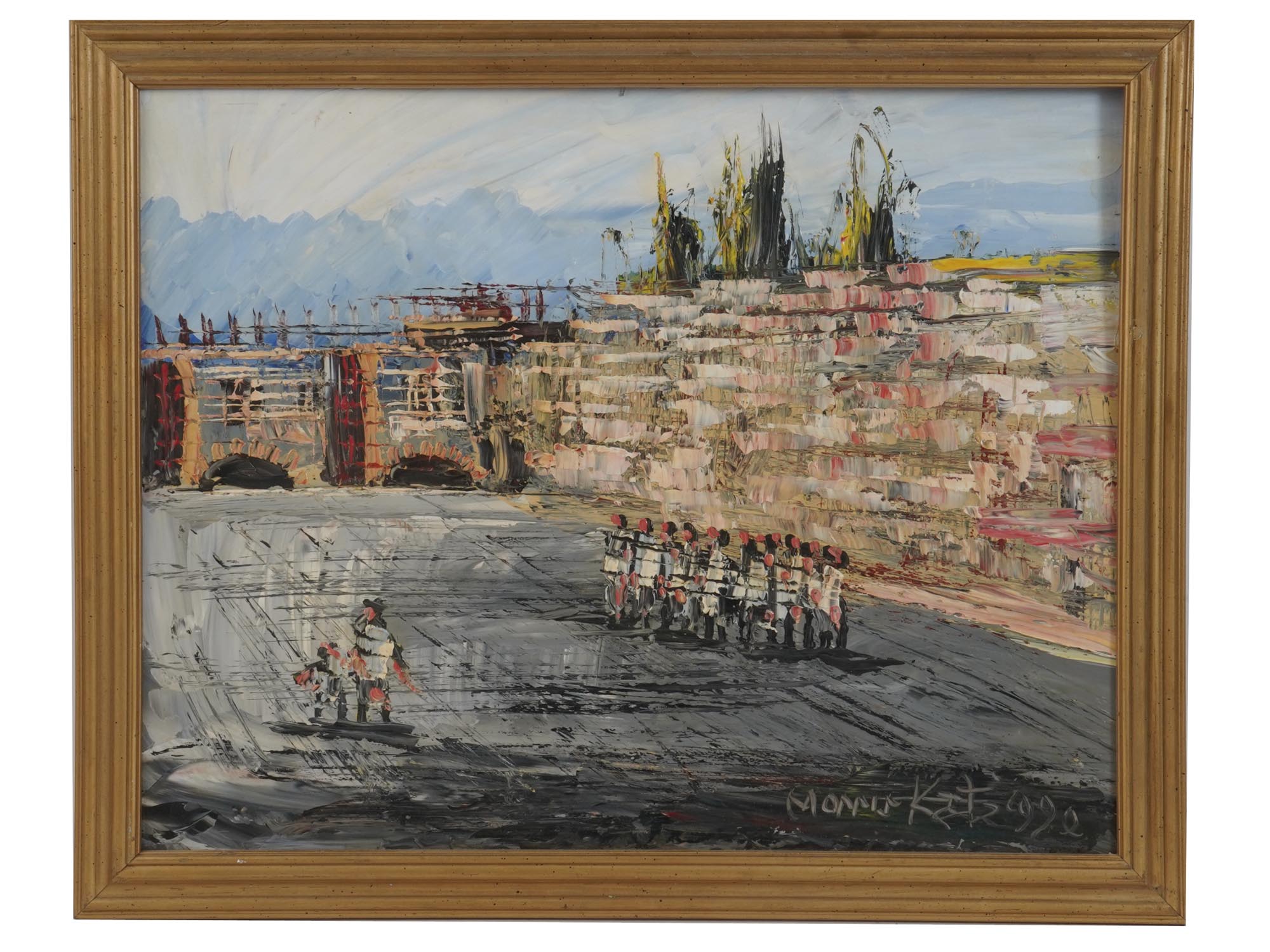 JERUSALEM LANDSCAPE PAINTING SIGNED MORRIS KATZ PIC-0